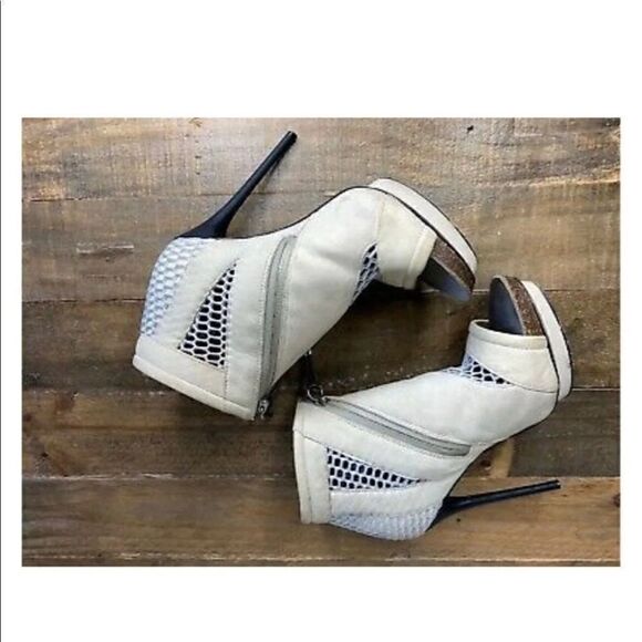 COPY - 10 LAMB “Bicara” booties stiletto heels peep toe zombie leather platform… - Picture 12 of 12